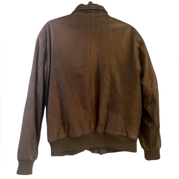 Vintage Leather Bomber Flight Jacket U2 Wear Me Out Brown Men’s Size 42 - Picture 3 of 12